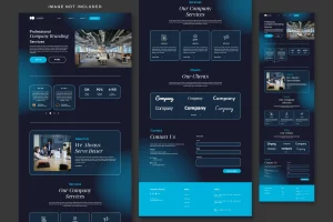 قالب لندینگ پیج شرکتی با طراحی مدرن و بخش معرفی خدمات – فایل EPS لایه باز