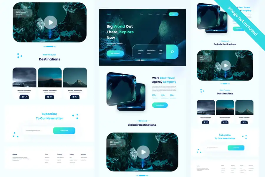 قالب لندینگ پیج گردشگری رایگان با طراحی مدرن و رابط کاربری حرفه‌ای