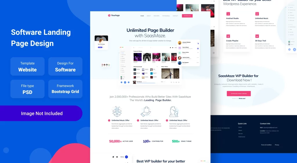 دانلود رایگان قالب لندینگ پیج نرم‌افزاری لایه باز با طراحی مدرن و حرفه‌ای