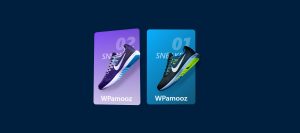 این تصویر یک گرافیک دیجیتالی است که دو رنگ مختلف از کفش ورزشی نایک ایر زوم استراکچر ۲۱ را نشان می‌دهد و برای طراحی رابط کاربری یا تبلیغات در رسانه‌های اجتماعی استفاده شده است.